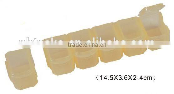 Plastic travel pill organizer pocket 6 departments pill box