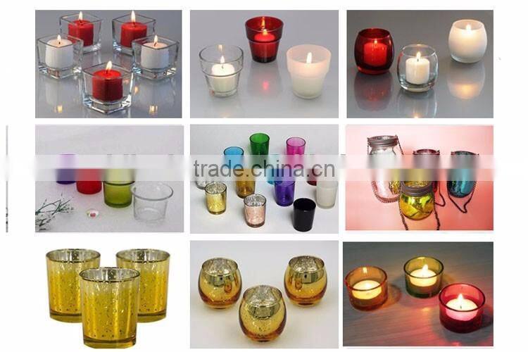 clear small decorative pillar glass candle holder jar