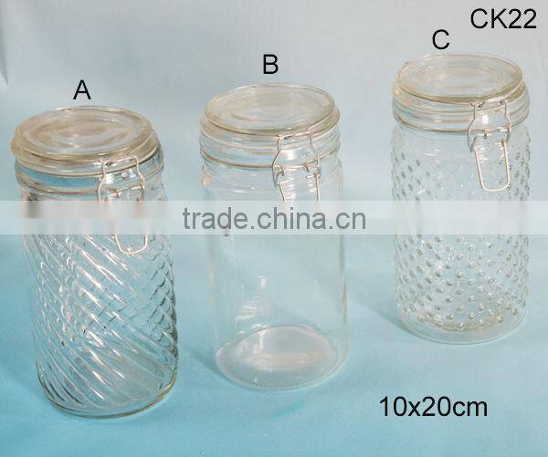 Clear Cylinder Bulk Glass Airtight Coffee Jars with Dome Lid