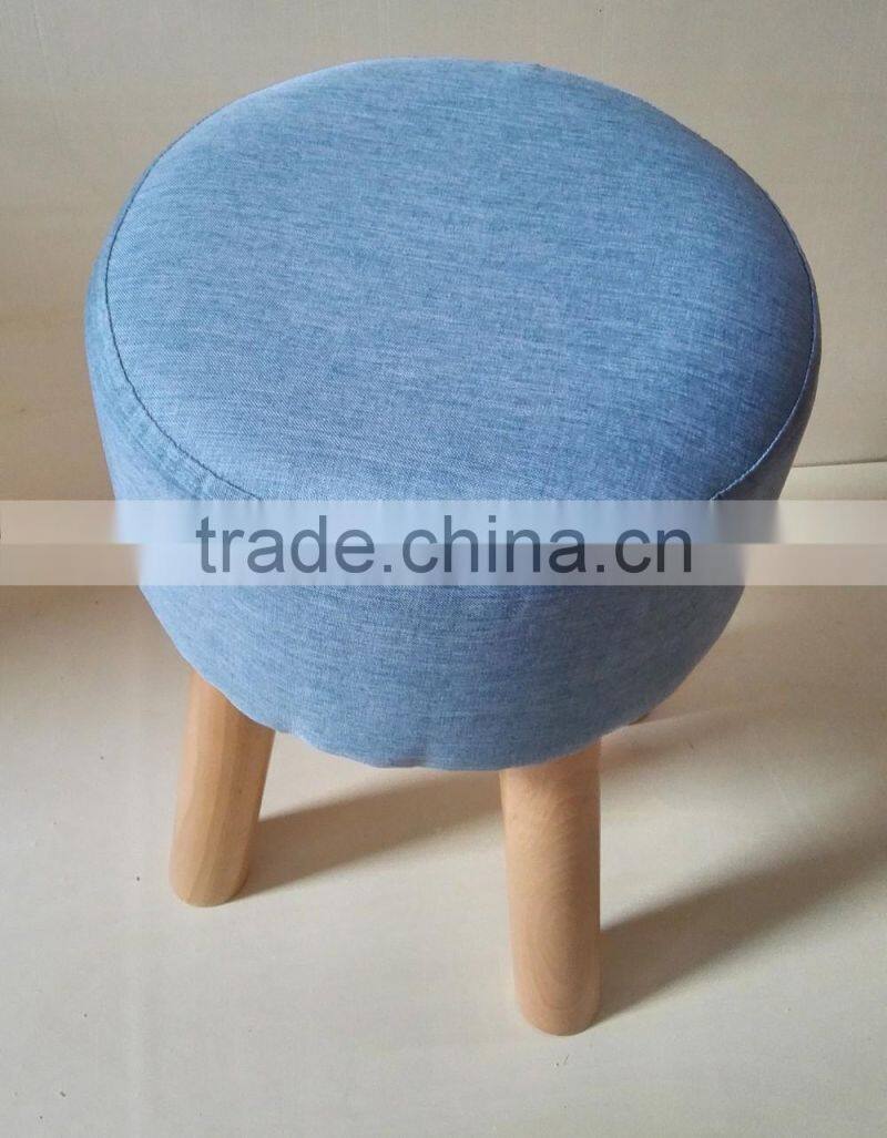 living room furniture padded round stool ottoman wooden pouf