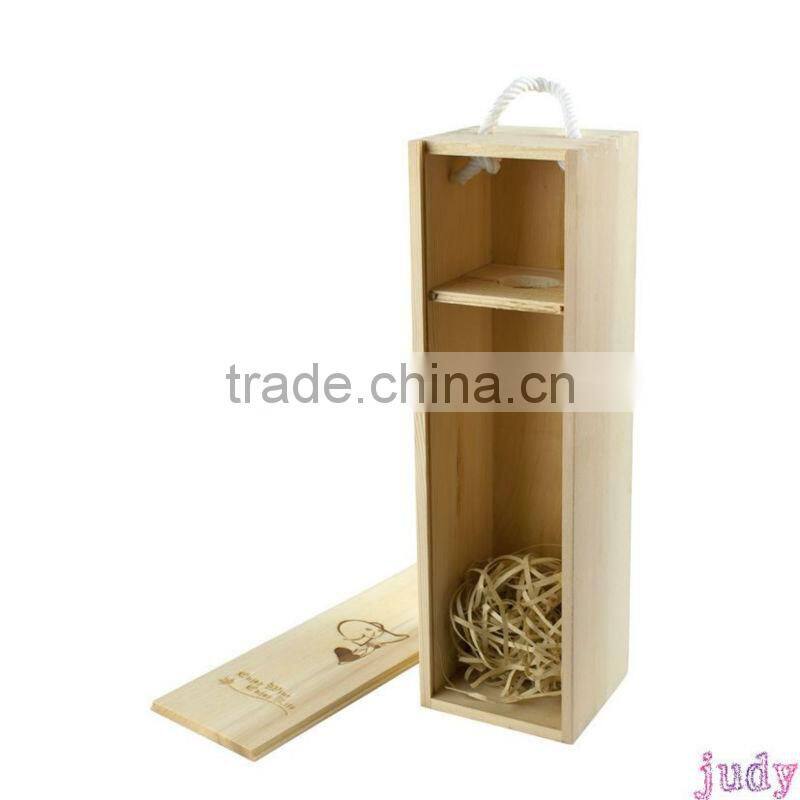 custom solid pine cheap wooden wine boxes wholesale
