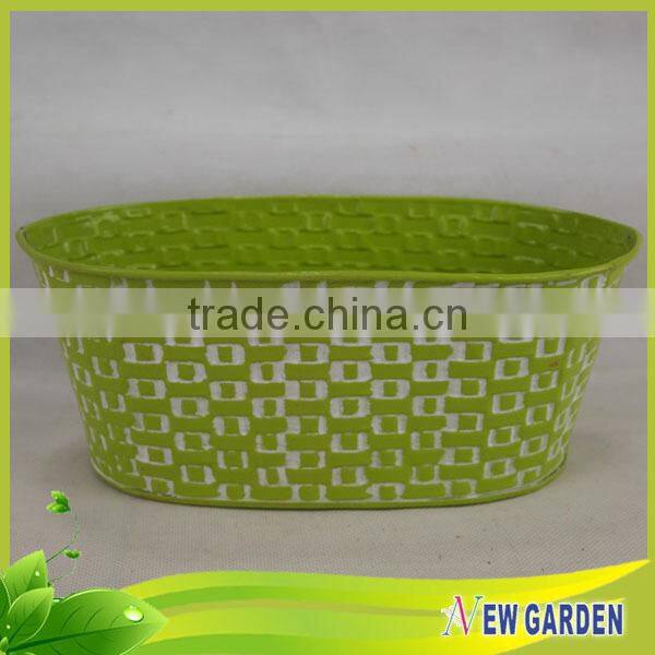 Factory price unique handicraft galvanized pot for garden