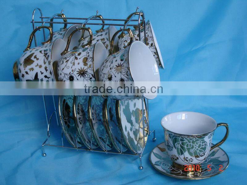 Ceramic gift cup with handle and plate