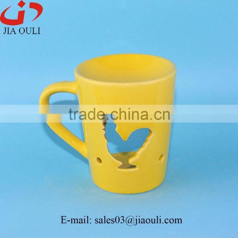 Sepecial design colors cheap ceramic cup shape oil burners, oil warmer