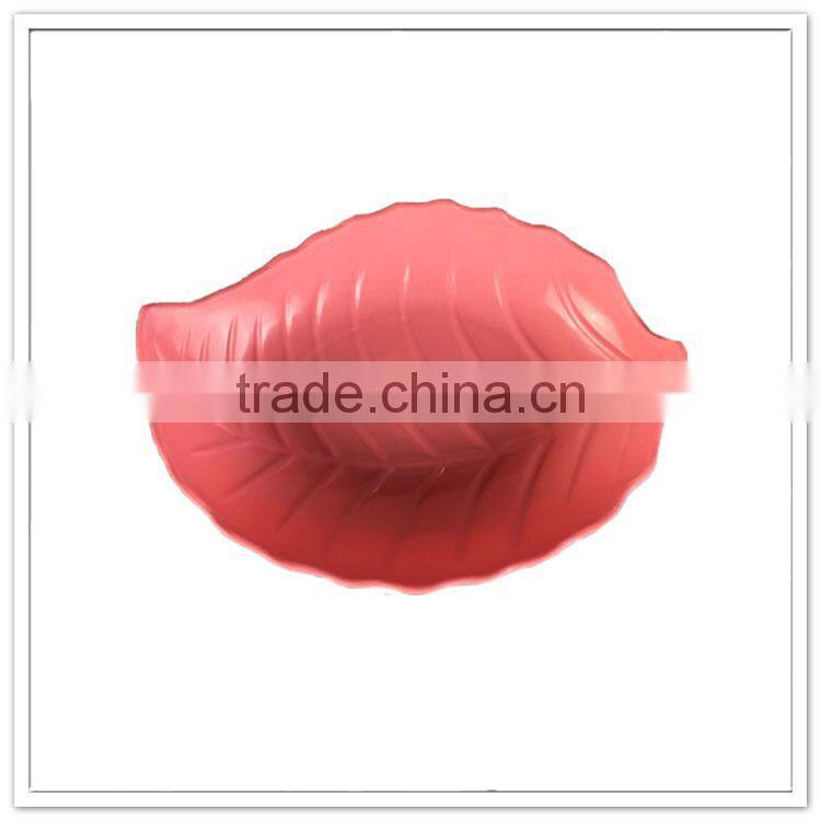 Idea products melamine dessert container, creative solid color leaf shaped fruit plates