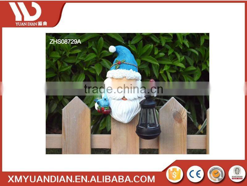 Solar Christmas Decorative Santa -Indoor or Outdoor Decorative garden Resin Sculpture
