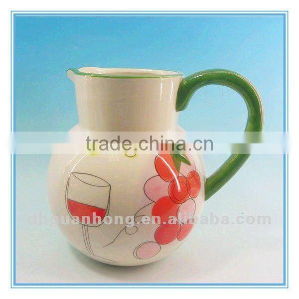 USA hot sale huge ivory DeHua ceramic water pitcher with handle