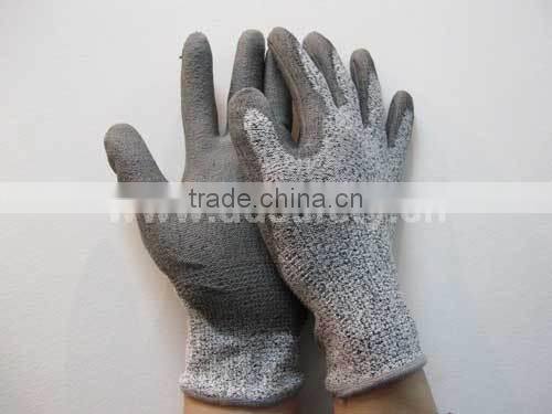 DDSAFETY 13Gauge Anti Cut Gloves Latex Coated Hppe Level 5 Cut Resistant Gloves