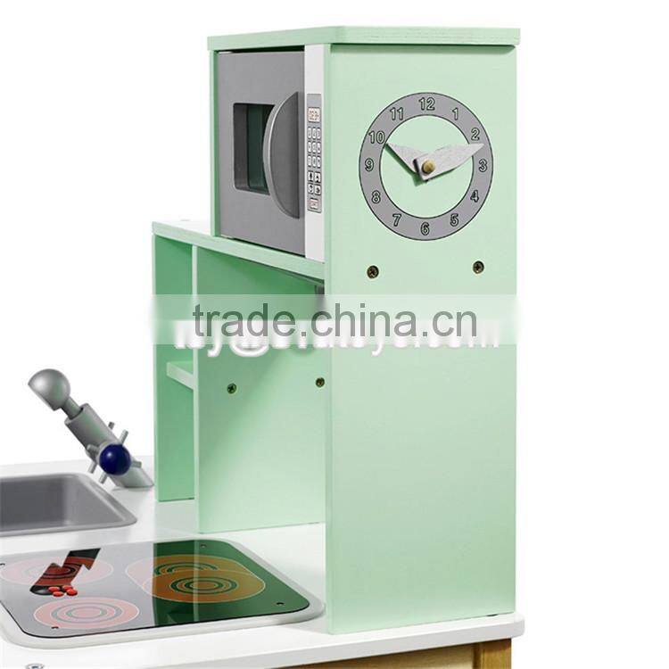New design luxurious white wooden boys play kitchen for kids W10C279