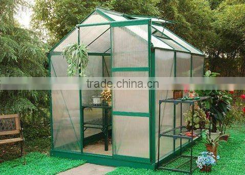 aluminium greenhouse with sliding door