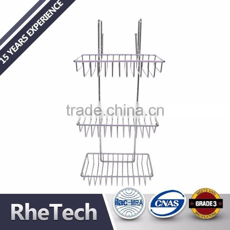 Stainless Steel Modern Home Hardware 3 Tier Wall Mounted Corner Shower Caddy