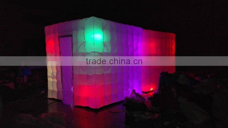 Factory Main Push LED Photo Booth Inflatable Cube Booth With New Portable Photo Booth