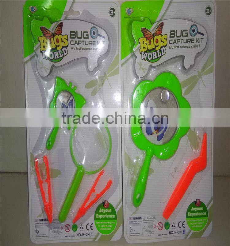 Factory hottest item plastic insect catch set Preschool science toys outdoor magnifying bug box