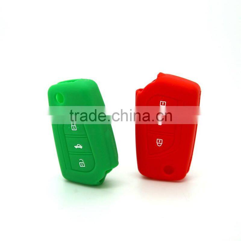 Wholesale Silicone Rubber Car Key Case Flip Car Key Shell for Toyota Corolla