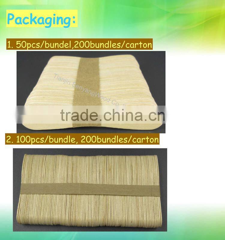 China birch wooden disposable individually wrapped ice cream spoon