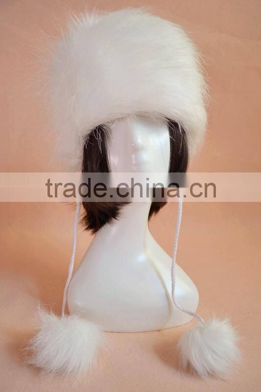 winter Imitation rabbit fur prevent the wind and snow flat-top cap Russia faux fur hat