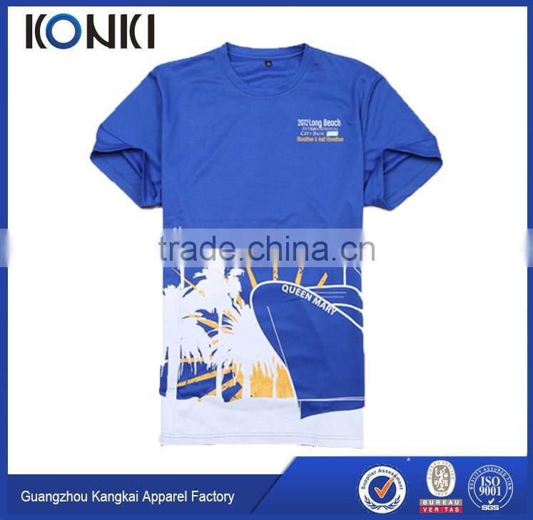 Quick dry t shirt offset pritn running t shirt for marathon