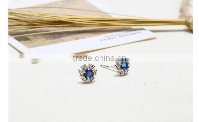Exquisite Cheap beautiful flower 925 sterling silver earring with AAA CZ stone