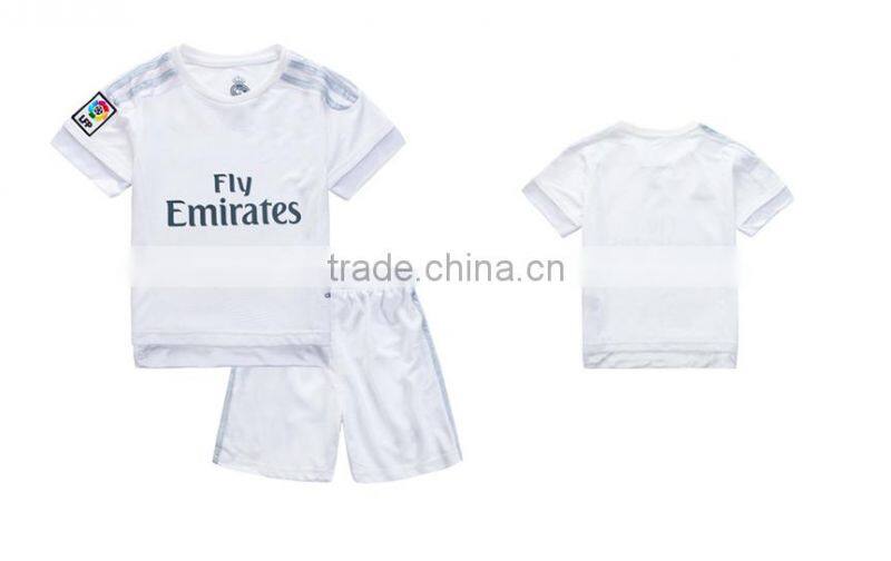 OEM kids soccer jersey single jersey uniforms, 100% polyester barcelona soccer jersey