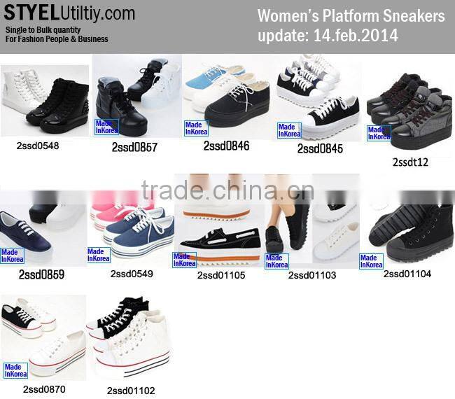 2014 s/s women platform fashion sneakers made in korea