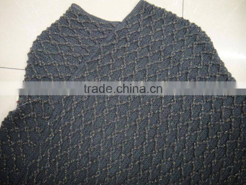 New designer grey sequin glitter knitted shawl for winter