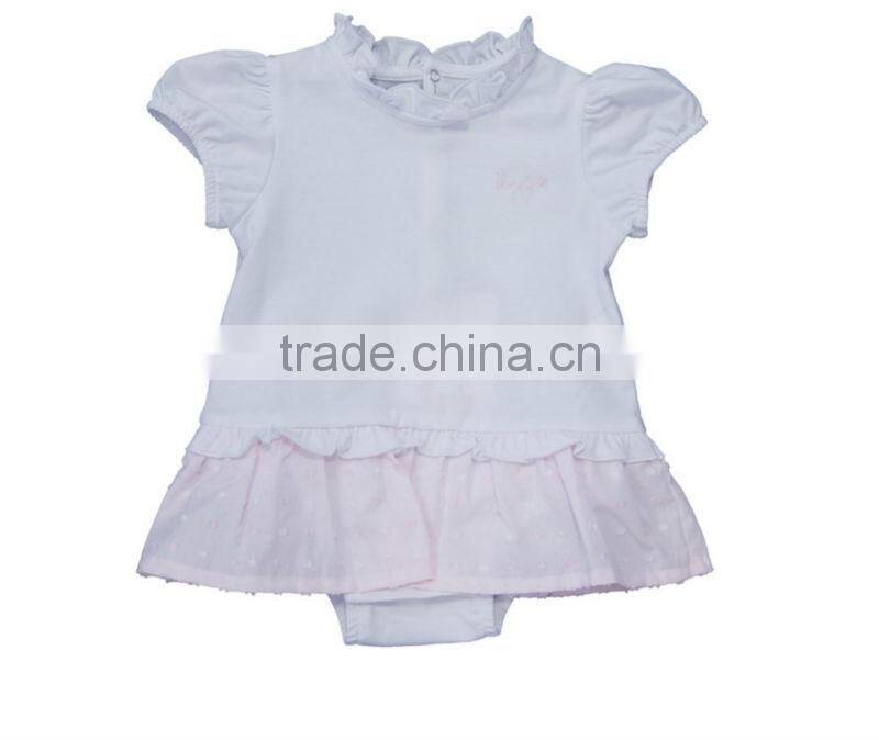 2014 summer kids wear one piece baby girl rompers with dress for kids cotton playsuit