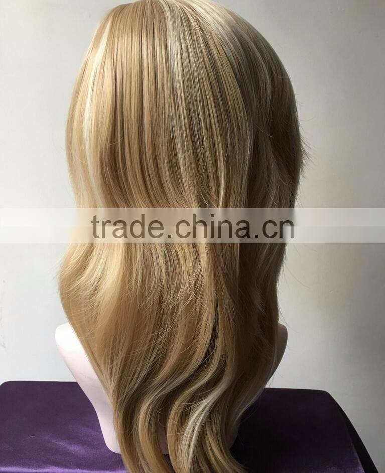 100% Japan's Hair Woman Wavy Blonde Synthetic Wig Long Big Wavy Hair Women Cosplay Party Costume Wig