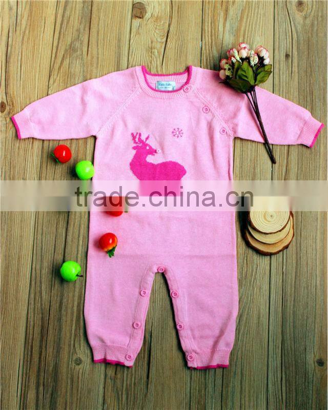 Hot Sell Fashion Jacquard Animal Pattern Organic Cotton Baby Romper