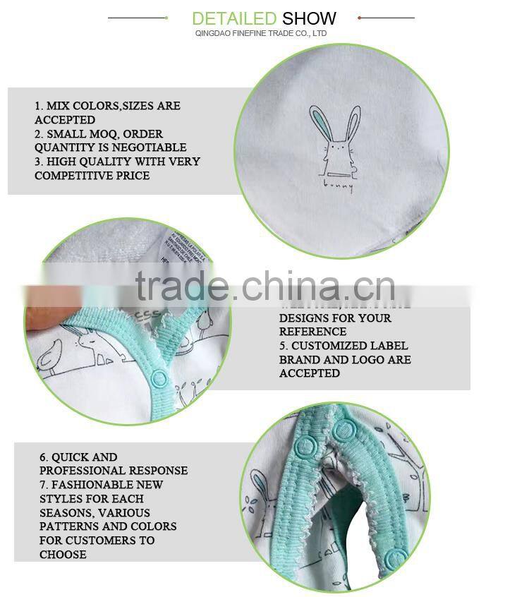 Cotton Fabric Organic Plain Baby Romper