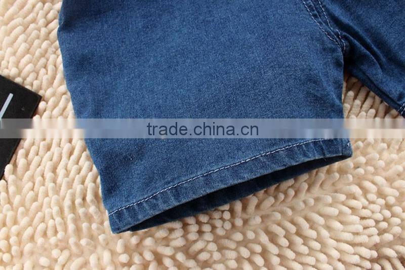 Fashion Baby Summer Pants Children Denim Short Overalls Kids Strap Jeans Pants