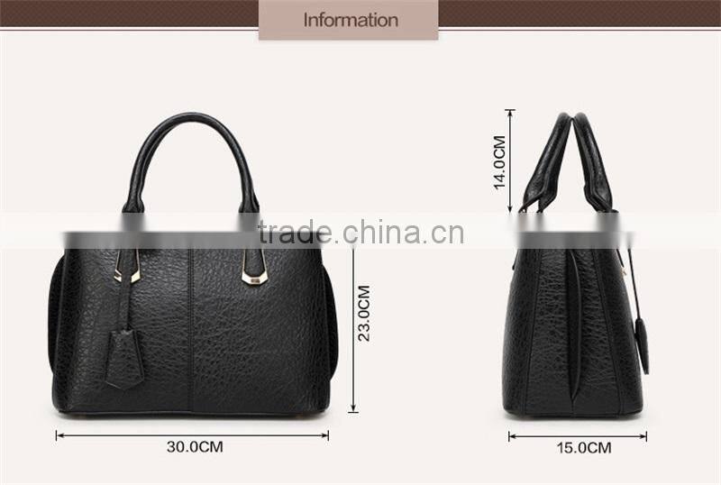 Versatile High Quality PU Leather Women Solid Color Handbag
