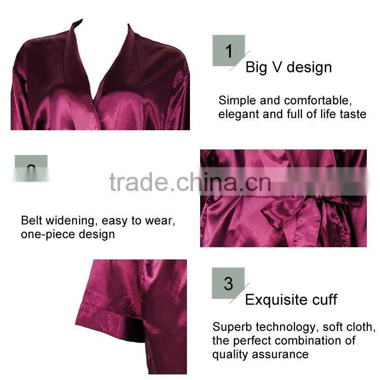 High Quality New Style Satin Lingerie Sexy Night Robe
