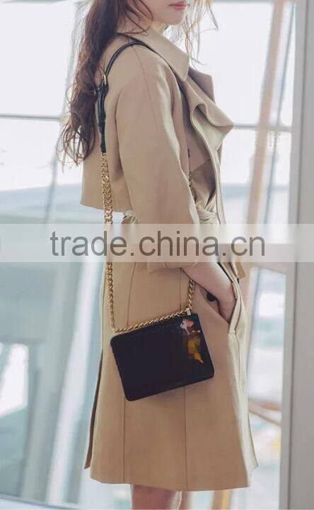 Runwaylover EY0990C Hot Sale 2016 Women Double Breasted Trench Coats With Belt