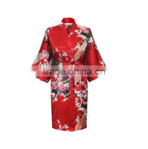 Woman long Style Satin Kimono Robes 14 colors size large size PC034