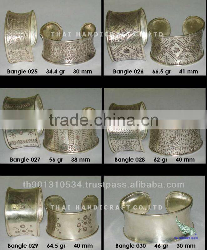 Thai Karen Silver Bangle Jewelry 925 Sterling Silver