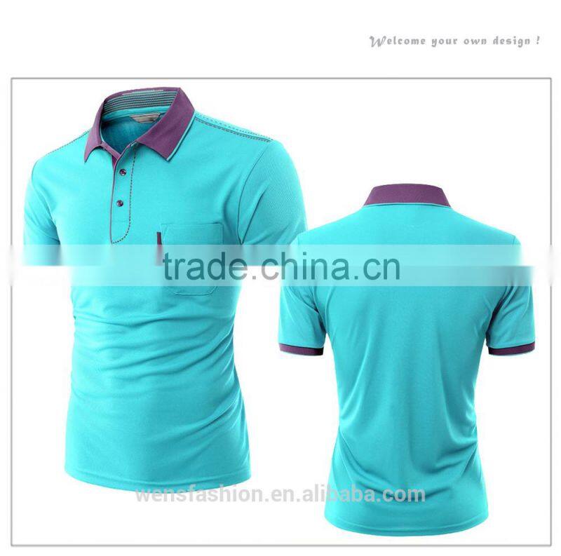 Mens Short Sleeve Contrast Collar Body Tight Polo Shirts Short Sleeve T-shirt