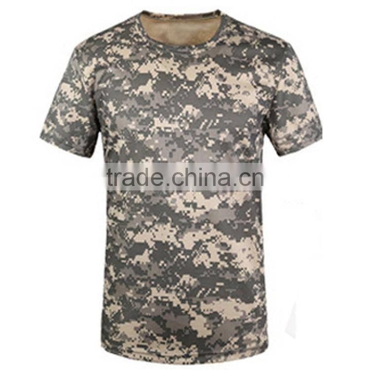 Military army color 100% cotton jersey Mens short sleeve Camouflage t shirt