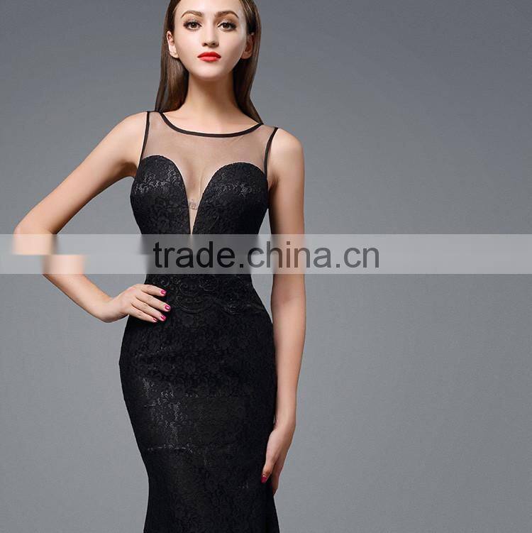 Women Lace sexy party dresses long maxi body con lady's prom dress for wholesale