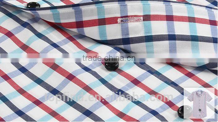 2016 new design fashionable style slim fit plaids short shirts for men