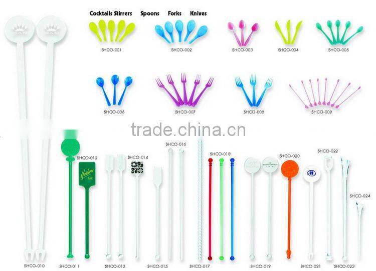 Hotel colorful plastic cocktails stirrers