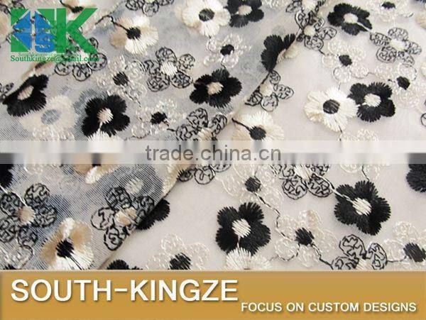 2016 Fashion Lace Fabric Black apricot three-dimensional embroidery s Bitter fleabane bitter fleabane 2016 Fashionirt/dress fab