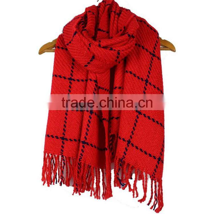 Women Winter Plaid Cashmere Scarf Warm Pashmina scarf RL-241