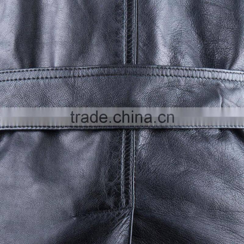 DOUBLE PRESS OFFICER LEATHER COAT SHEEP LEATHER