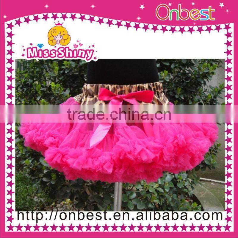 Good quality Pettiskirt Baby Girl Ruffle Tutu Pettiskirt with zebra bow