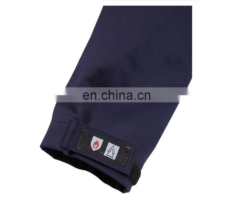 Arc flash protective flame resistant jacket suit in electrical shock proof flame retardant workwear clothing