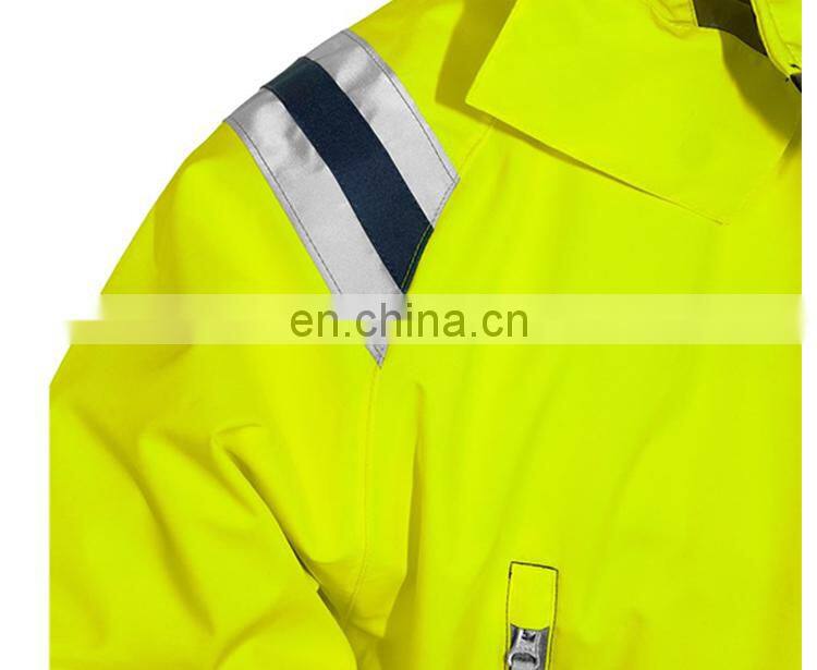 Hi vis Waterproof coverall with cotton-padded winter work clothing