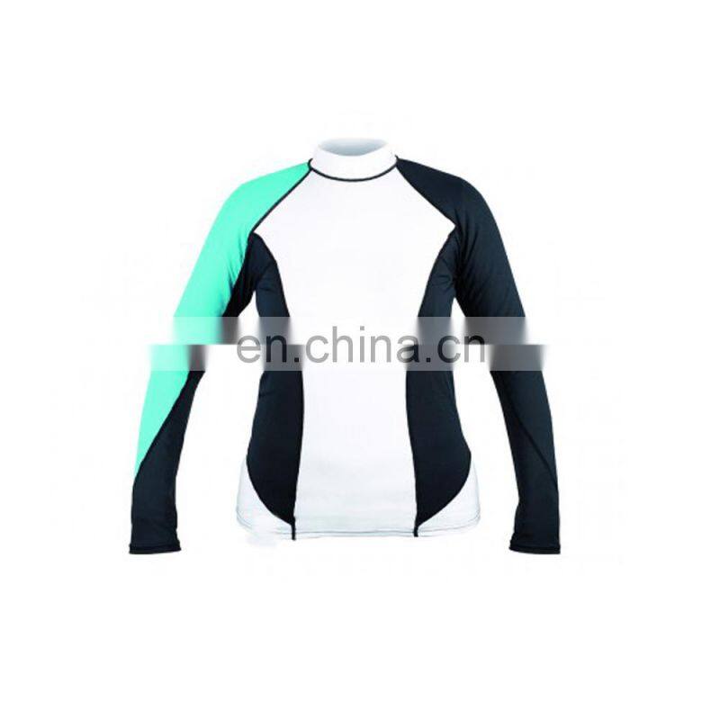 Custom printed women compression shirt rash guard