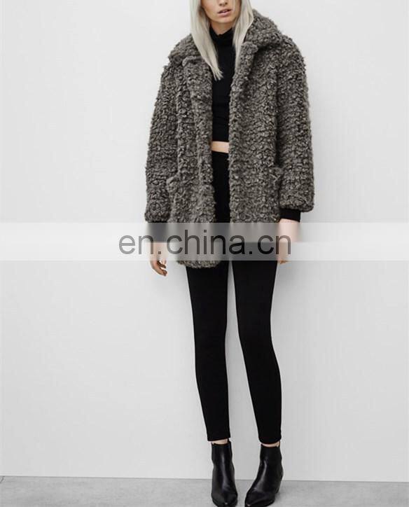 2015 Winter Sherpa Wool Varsity Jackets Models for Ladies Trench Coat with Hood NT6800