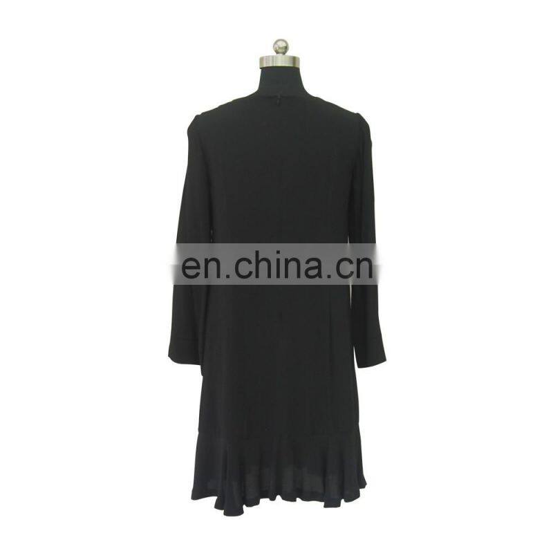 women elegant 3/4 sleeve black gashibo beaded dress
