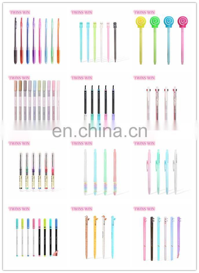 Top sale office supply cute stationery korea Novelty promotional personalised eco-friendly plastic gel-ink pens free samples